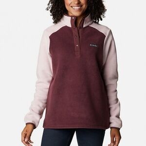Columbia Women's Mount Cannon 1/2 Snap Pullover Maroon Pink Size Small